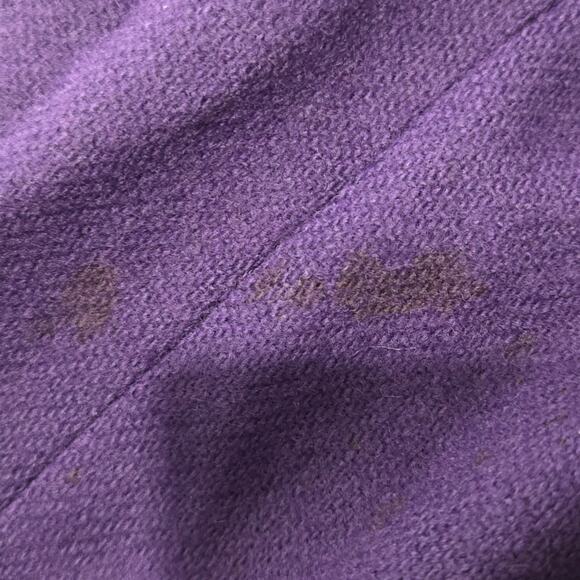 Vintage Alex Hayes Wool Cape Purple Wool Scarf Cloak Long Shoulder Pads Large - Picture 13 of 16